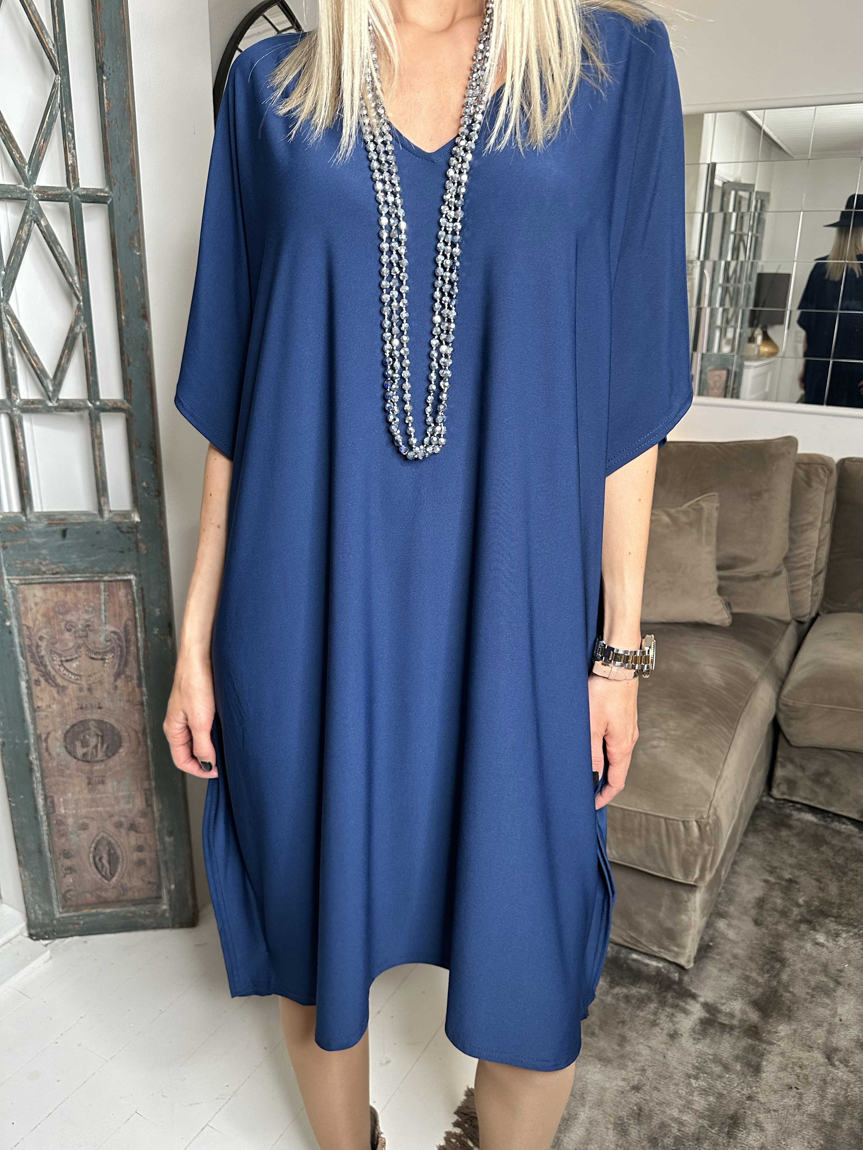 Azmina Plain - Ensfarvet elastisk tunika i løs pasform